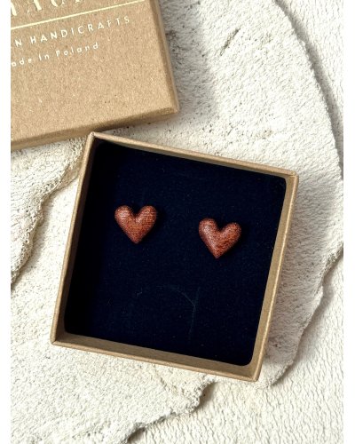 Gift Set: Wooden Heart Pendant & Studs | Sapeli Wood Jewelry