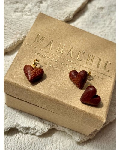 Gift Set: Wooden Heart Pendant & Studs | Sapeli Wood Jewelry
