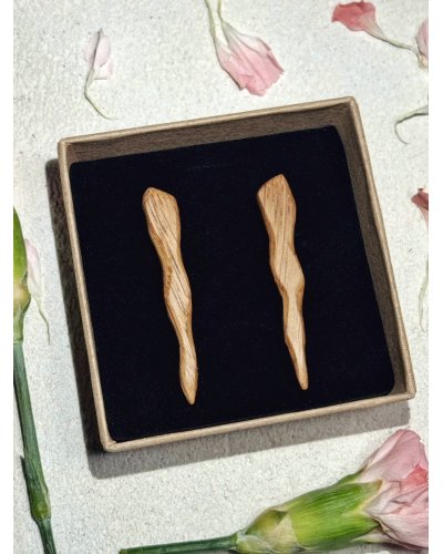 Drewniane dębowe kolczyki MARACHIC