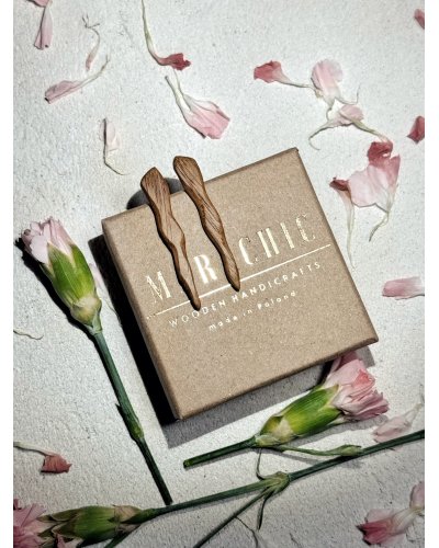 Long Wooden Earrings 45mm "TWIG" | Minimalist, Light Oak Jewelry