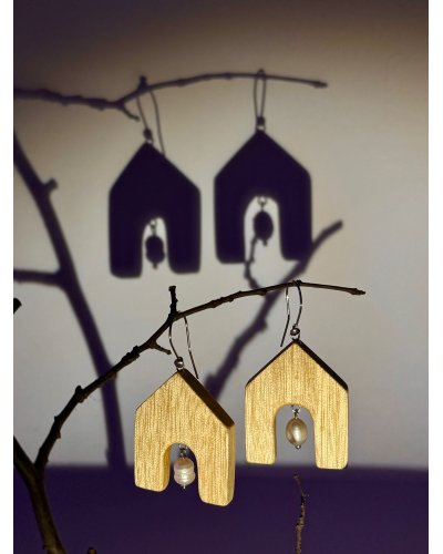 Kolczyki Pearl's Shelter Guatambu i Perła Słodkowodna – Luksusowe Rękodzieło