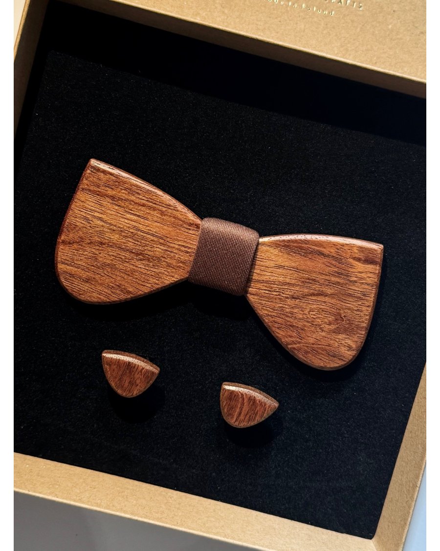 Wooden bow tie BOHO GREEN