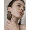 Large, original brown oak earrings | Natural, organic form