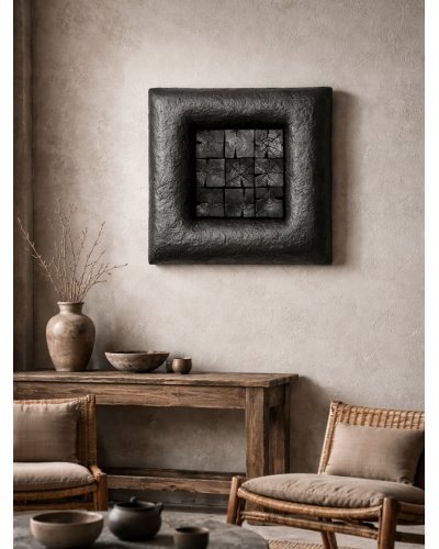 ELEMENT: C | Monochrome Structured Image | Graphite + Wood