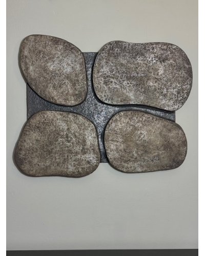 Wabi-Sabi Structural Wall Art 60x80 – Four Shapes of Silence – Japandi Relief