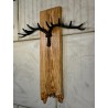 Wieszak ścienny rustykalny ze starego drewna | Metalowe poroże | Loft, Modern Rustic | Rękodzieło z odzysku