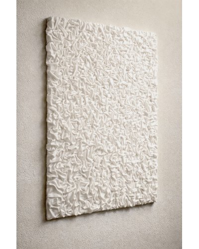 Biały Obraz Teksturowany 3D. Abstrakcyjna dekoracja ścienna.