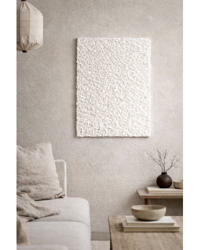 3D White Textured Painting. Abstract Wall Art.(Alternatywnie: Black 3D Textured Artwork. Abstract Wall Decor.)