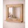 Wooden Mirror with Shelf | Handmade Solid Wood Mirror | Rustic Mirror