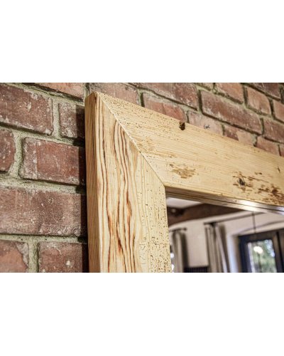 Wooden Mirror with Shelf | Handmade Solid Wood Mirror | Rustic Mirror