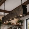 Rustic Wooden Beam Pendant Light | Handmade Dining Table Light | Farmhouse & Loft Style