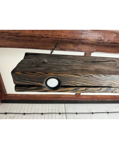 Rustic Wooden Beam Pendant Light | Handmade Dining Table Light | Farmhouse & Loft Style