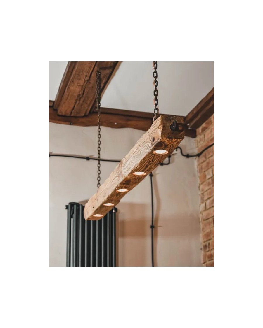 Wooden beam lamp rustic style