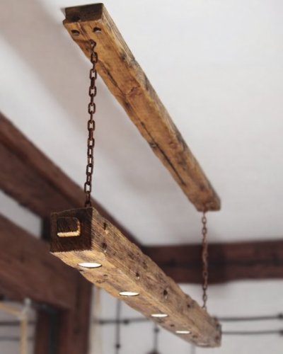 Rustic wooden pendant light