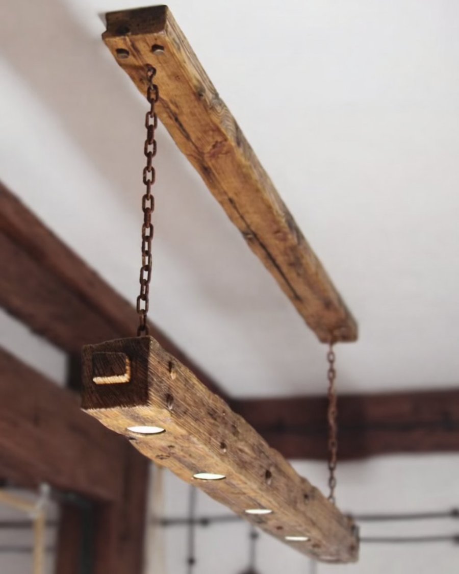 Rustic wooden pendant light