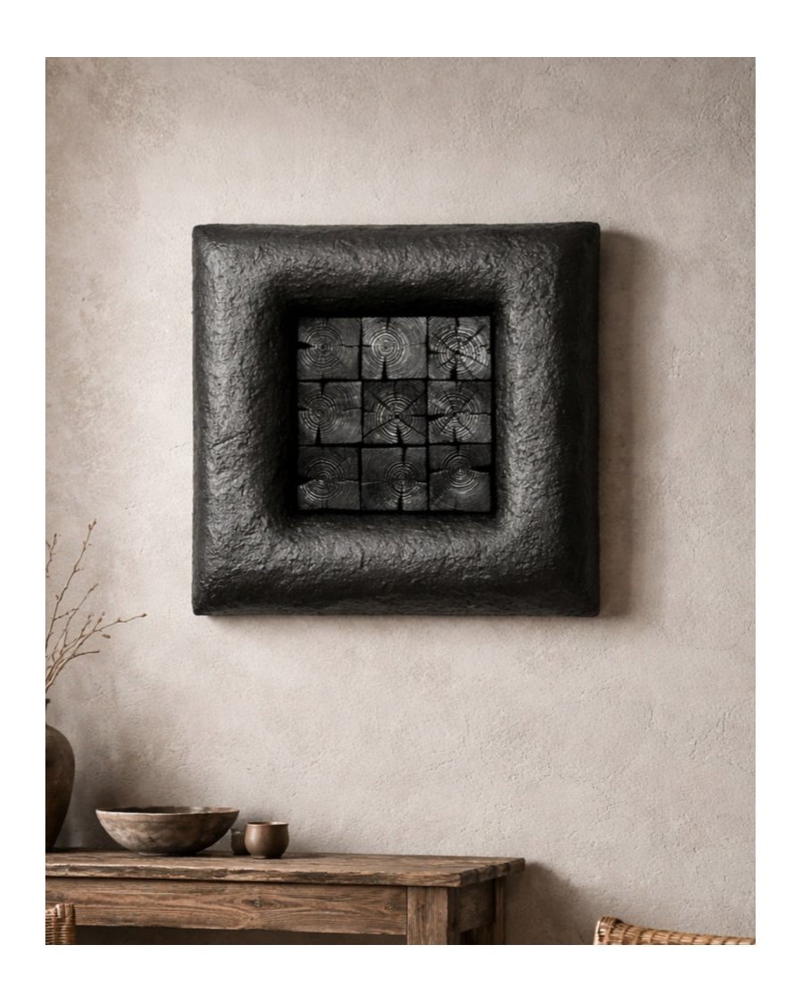 ELEMENT: C | Monochrome Structured Image | Graphite + Wood