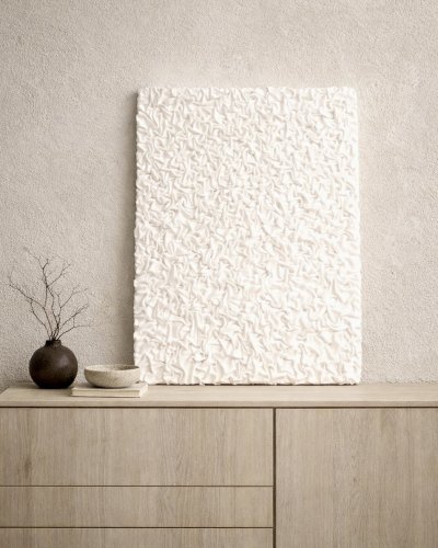 3D White Textured Painting. Abstract Wall Art.(Alternatywnie: Black 3D Textured Artwork. Abstract Wall Decor.)