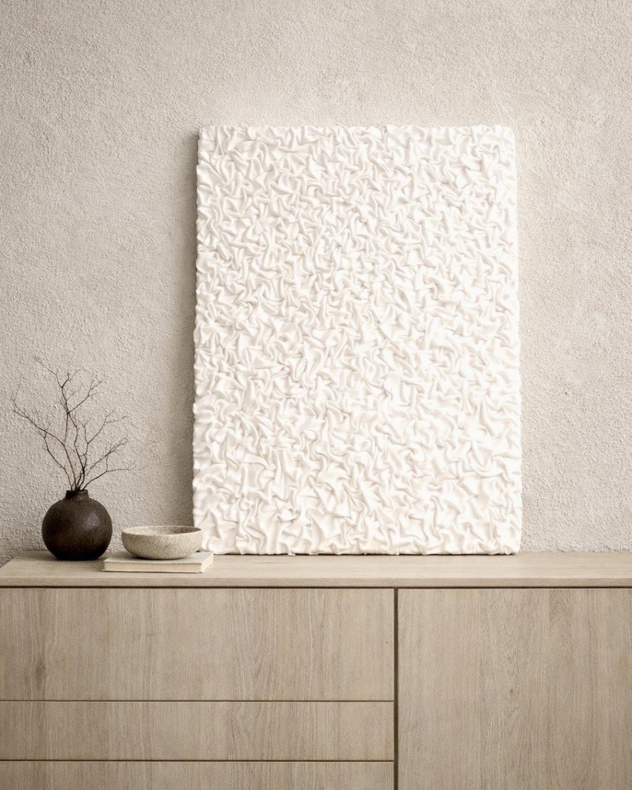 3D White Textured Painting. Abstract Wall Art.(Alternatywnie: Black 3D Textured Artwork. Abstract Wall Decor.)