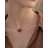 Unique jewelry for her - a choker chain with a wooden heart