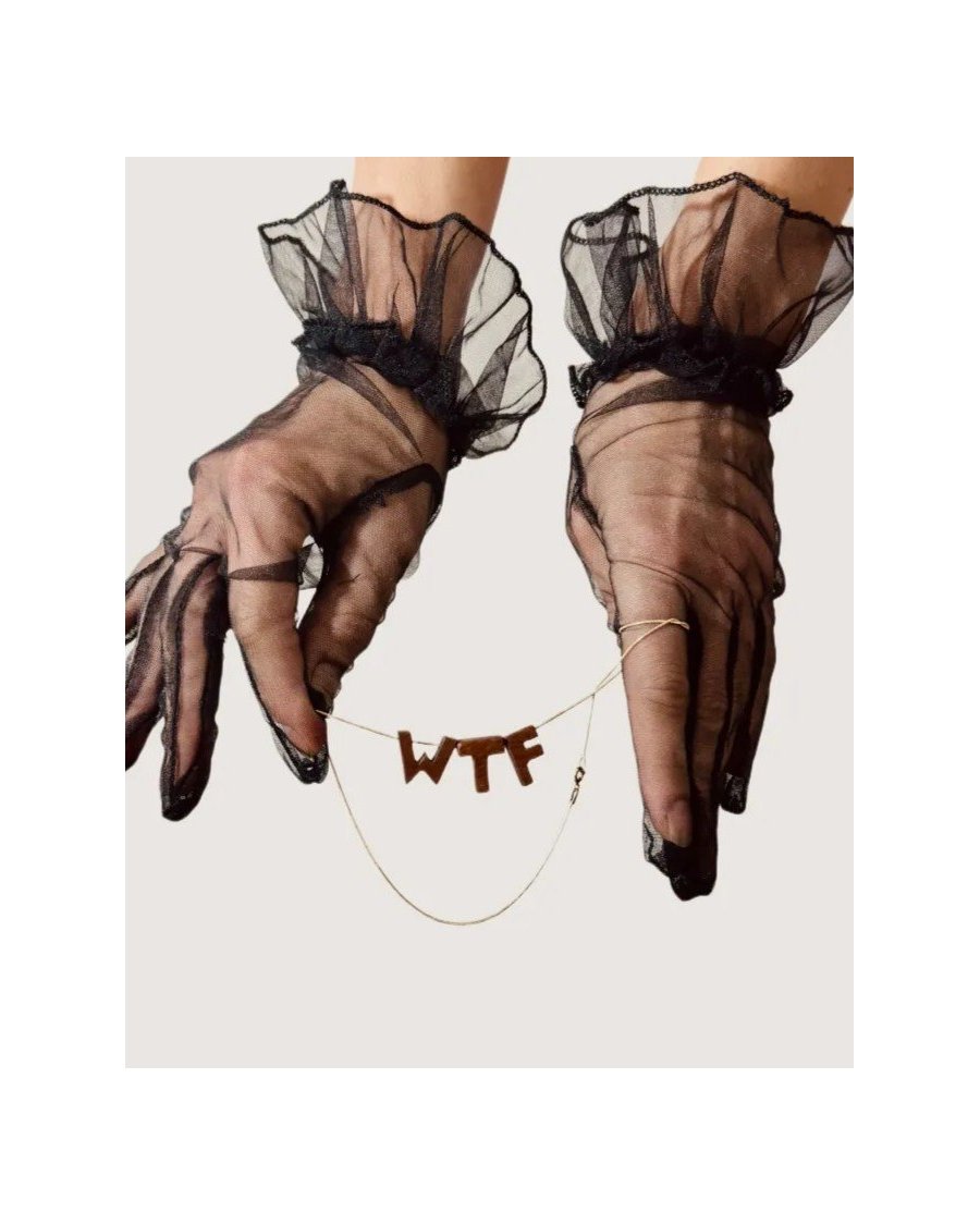 WTF necklace | Wooden pendants | Jewelry with character