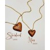Necklace with a mini heart. Wooden heart on a silver chain