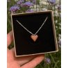 Necklace with a mini heart. Wooden heart on a silver chain