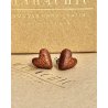 Mini heart earrings. Wooden cute heart for your ear