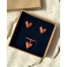 Gift Set: Wooden Heart Pendant & Studs | Sapeli Wood Jewelry