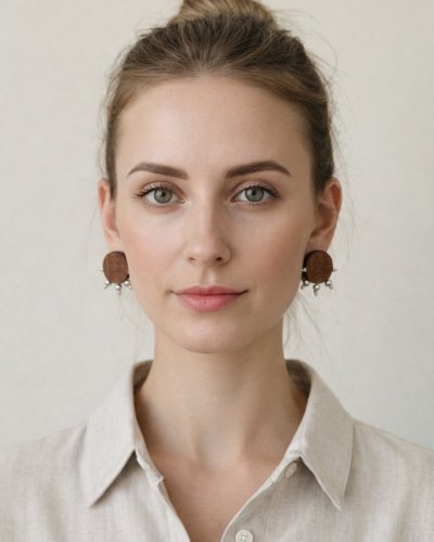 Okrągłe kolczyki z drewna Autorskie UZIEMIENIE Marachic