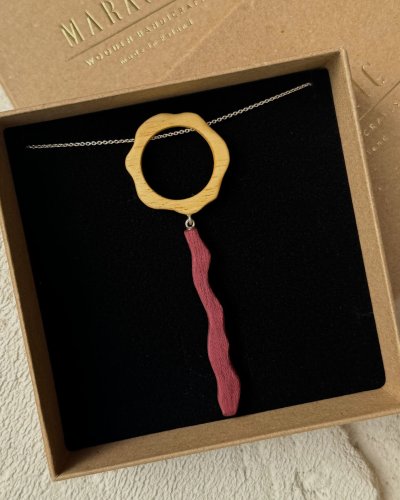 SAMARA TIE necklace - Wooden jewelry handicraft