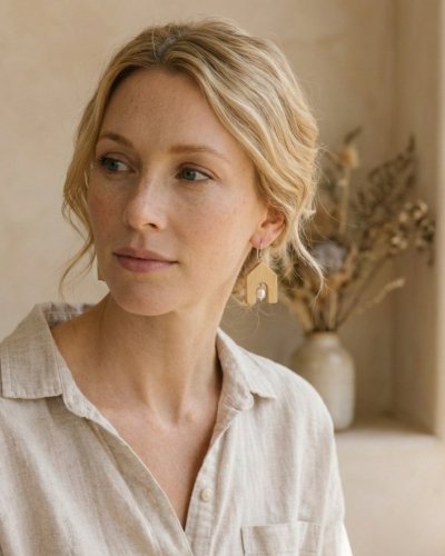 Wooden Earrings with Natural Pearls | Luxury Handcrafted Jewelry