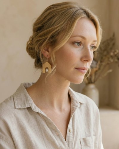 Wooden Earrings with Natural Pearls | Luxury Handcrafted Jewelry