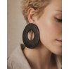 "Burnt Halo" Earrings | Shou Sugi Ban Wood, Geometric, Minimalist