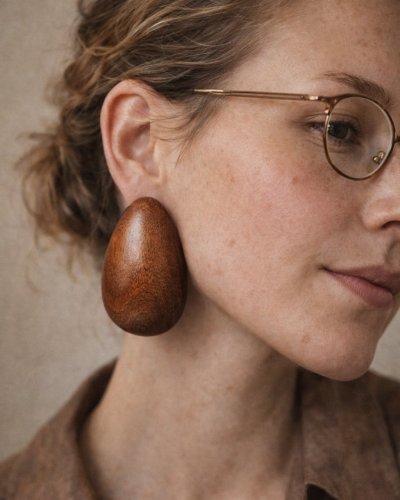 Wooden earrings handmade Marachic