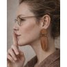 Wooden earrings with Perls