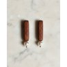 Charming wooden baton earrings with pearl ends | Minimalist jewelry