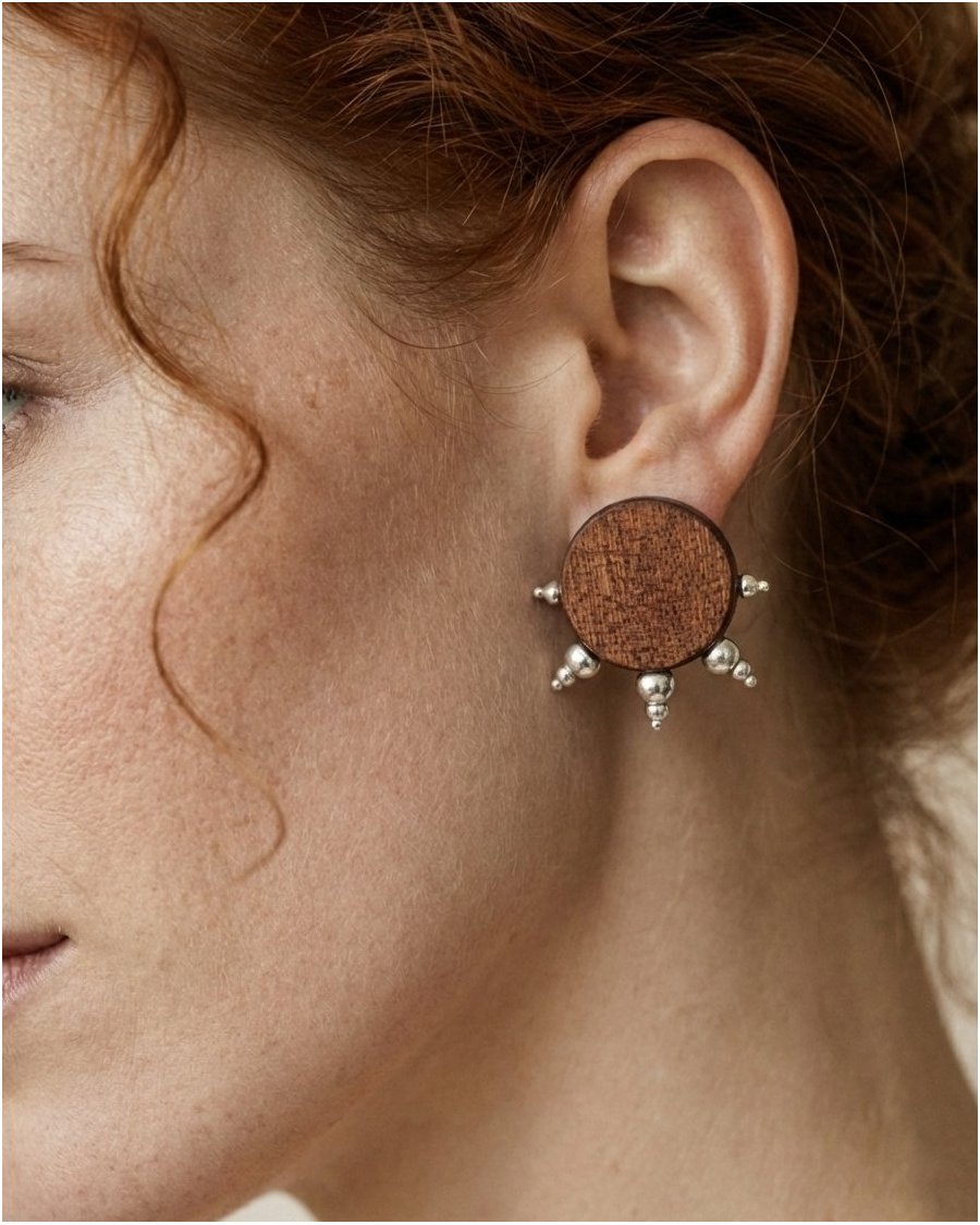 GROUNDING Wooden Earrings | Minimalist Handmade Jewelry