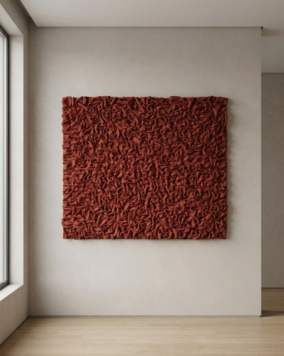 Large red structurall wall Art MARACHIC Studio
