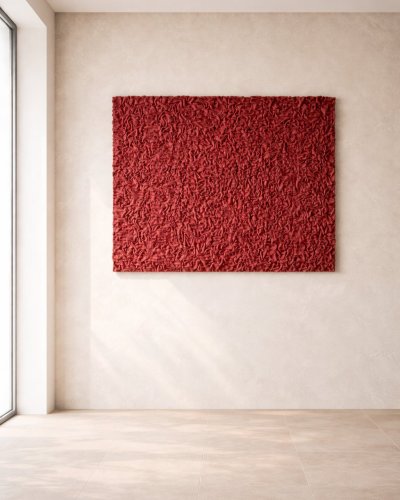 Large red structurall wall Art MARACHIC Studio