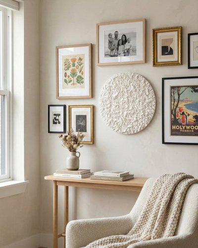 Round White Textured 3D Wall Art – Minimalist Wall Decor