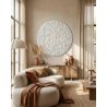 Round White Textured 3D Wall Art – Minimalist Wall Decor