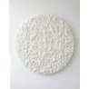Biały duży okrągły obraz strukturalny 3D Nowoczesna dekoracja ścienna