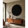 Round black textured 3D wall art  minimalist wall decor
