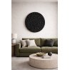 Round black textured 3D wall art  minimalist wall decor