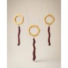 SAMARA wooden jewelry set – handmade necklace and earrings in samba and amaranth wood