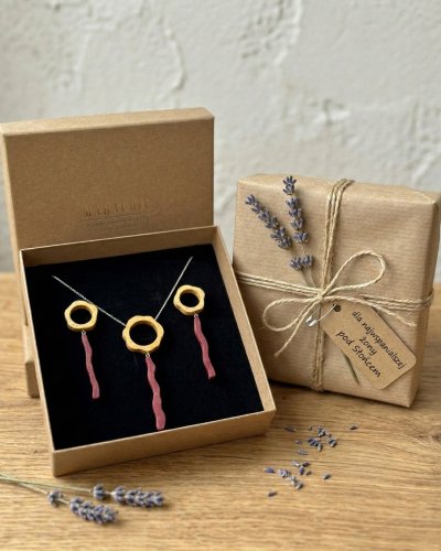 SAMARA wooden jewelry set in gift box – ready for anniversary gift