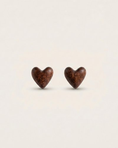 Earrings wooden hearts Marachic