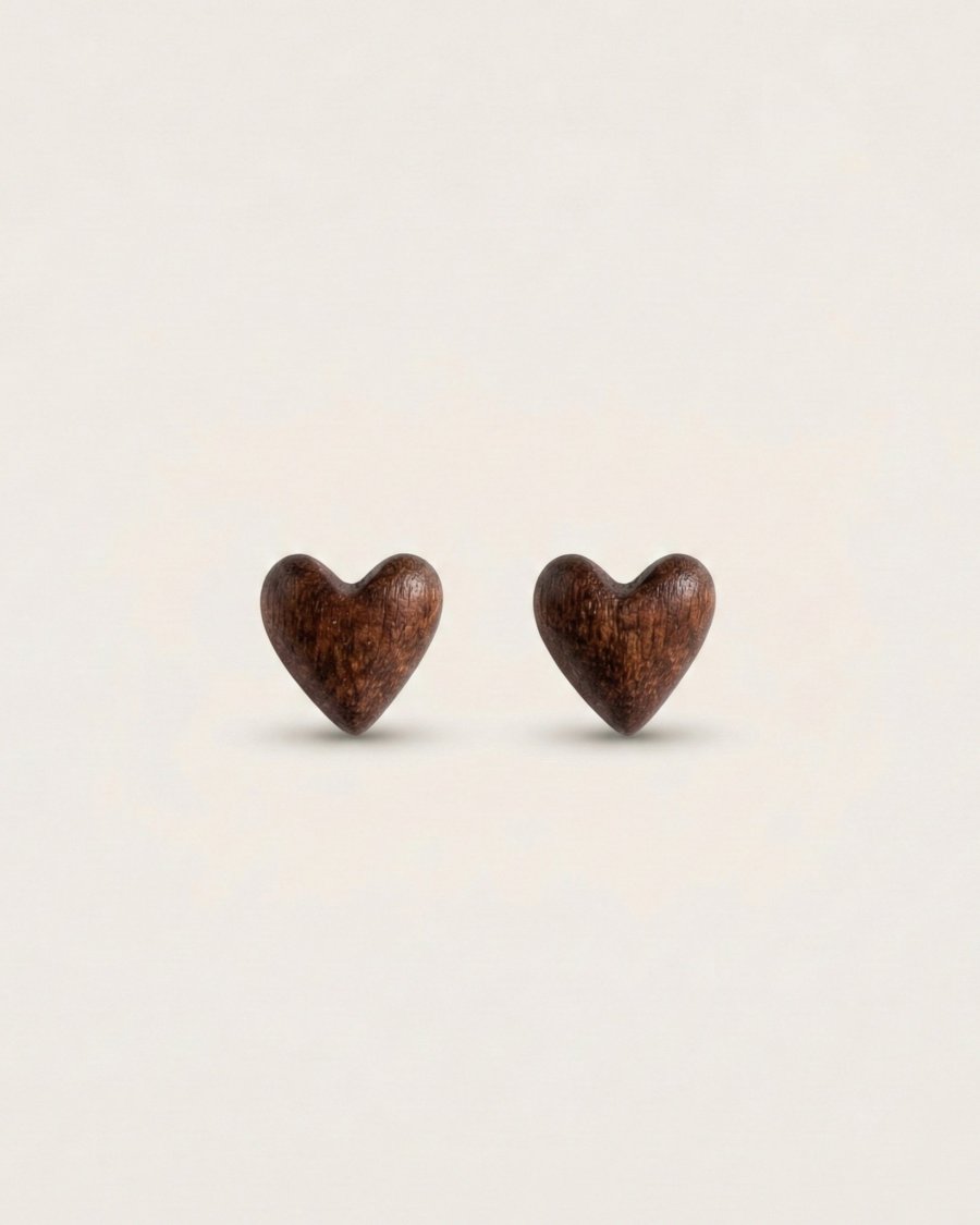 Earrings wooden hearts Marachic