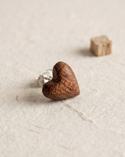 Earrings wooden hearts Marachic