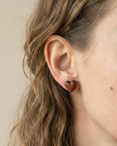 Earrings wooden hearts Marachic